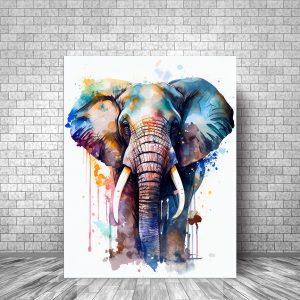 toile cadre décoratif aquarelle imposant Éléphant