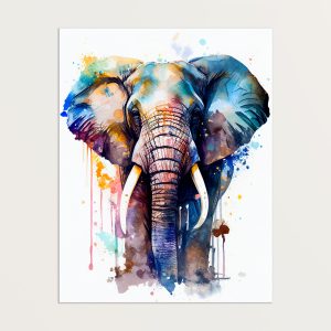 toile cadre décoratif aquarelle imposant Éléphant