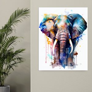 toile cadre décoratif aquarelle imposant Éléphant