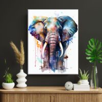 Toile cadre décoratif – Aquarelle Imposant Éléphant toile cadre décoratif aquarelle imposant Éléphant