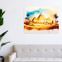 Toile art décoratif – Aquarelle paysage des Pyramides d’Égypte toile art décoratif aquarelle paysage des pyramides d'Égypte