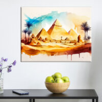 Toile art décoratif – Aquarelle paysage des Pyramides d’Égypte toile art décoratif aquarelle paysage des pyramides d'Égypte