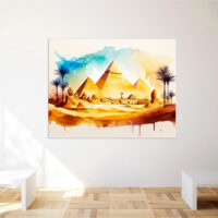 Toile art décoratif – Aquarelle paysage des Pyramides d’Égypte toile art décoratif aquarelle paysage des pyramides d'Égypte