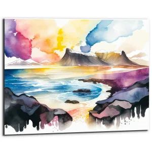 Cadre artistique – Aquarelle Paysage en Islande