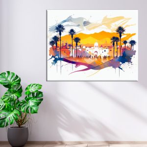 Cadre mural – Aquarelle Place de Marrakech cadre mural aquarelle place de marrakech