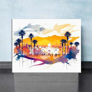 Cadre mural – Aquarelle Place de Marrakech cadre mural aquarelle place de marrakech