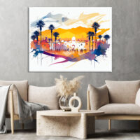 Cadre mural – Aquarelle Place de Marrakech cadre mural aquarelle place de marrakech