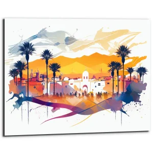 Cadre mural – Aquarelle Place de Marrakech