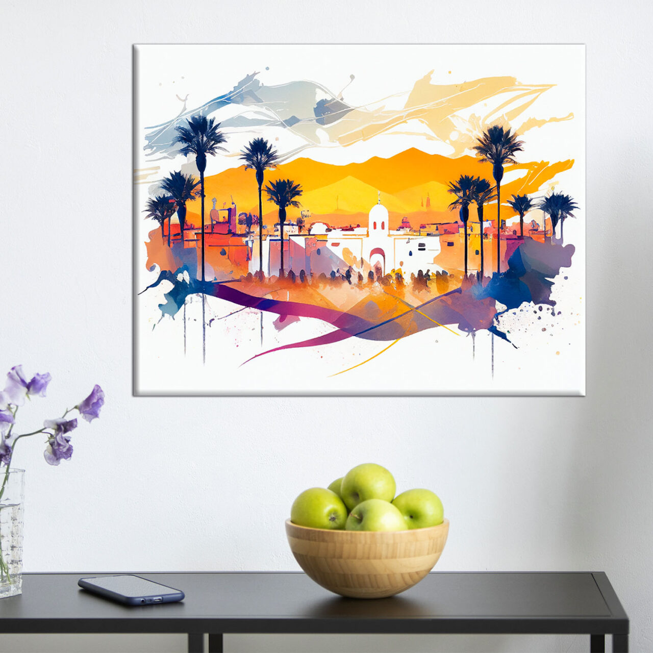 Cadre mural – Aquarelle Place de Marrakech cadre mural aquarelle place de marrakech