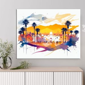 Cadre mural – Aquarelle Place de Marrakech cadre mural aquarelle place de marrakech