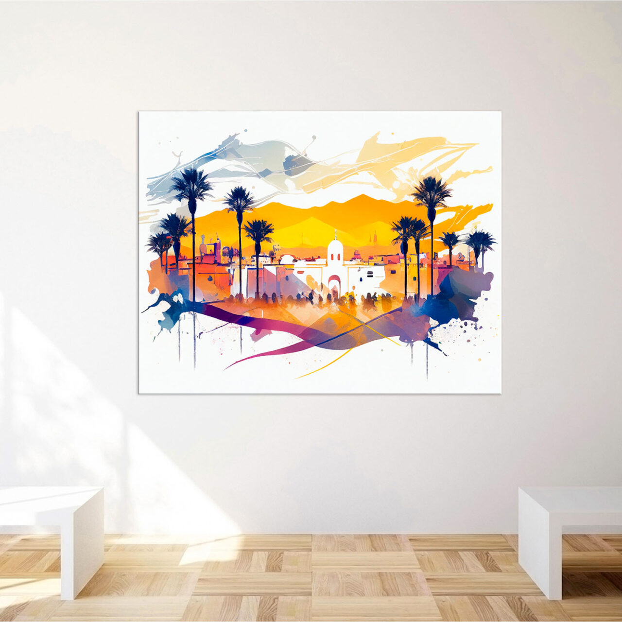 Cadre mural – Aquarelle Place de Marrakech cadre mural aquarelle place de marrakech