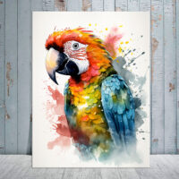 Art Cadre mural- Aquarelle Portrait de Perroquet art cadre mural aquarelle portrait de perroquet