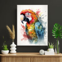 Art Cadre mural- Aquarelle Portrait de Perroquet art cadre mural aquarelle portrait de perroquet
