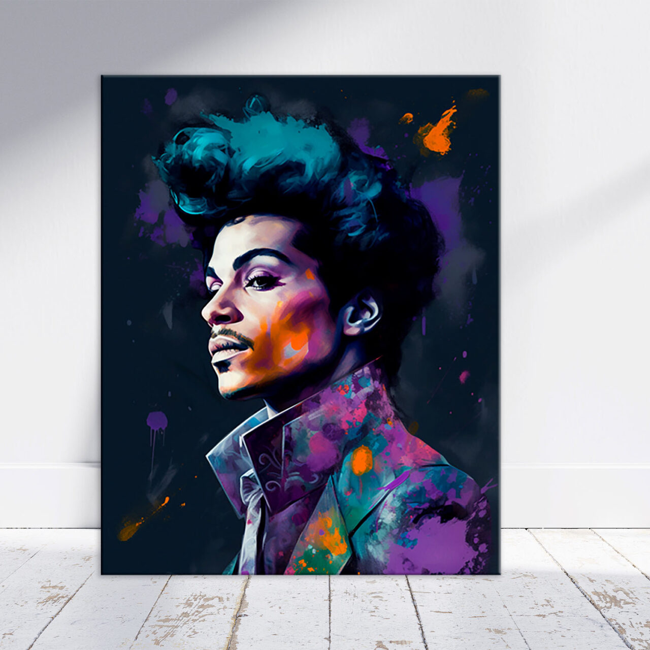 toile cadre décoratif aquarelle portrait de prince