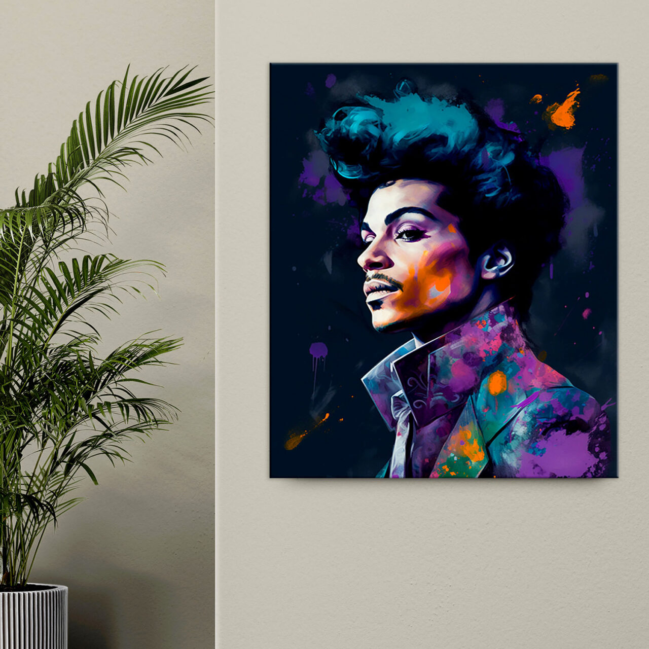 toile cadre décoratif aquarelle portrait de prince