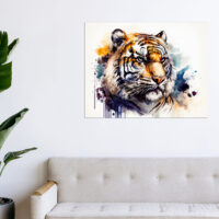 Cadre mural – Aquarelle Portrait de tigre du Bengale cadre mural aquarelle portrait de tigre du bengale