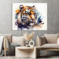 Cadre mural – Aquarelle Portrait de tigre du Bengale cadre mural aquarelle portrait de tigre du bengale