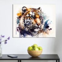 Cadre mural – Aquarelle Portrait de tigre du Bengale cadre mural aquarelle portrait de tigre du bengale