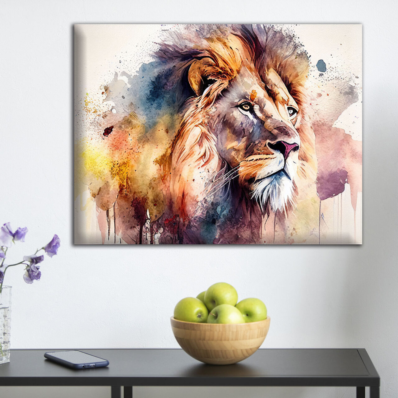 Toile murale – Aquarelle Sérénité du lion toile murale aquarelle sérénité du lion
