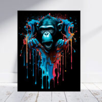 Toile cadre décoratif – Singe sortant d’un mur style graffiti toile cadre décoratif singe sortant d'un mur style graffiti