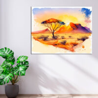 Tableau d’art mural – Aquarelle Désert de Namibie tableau d'art mural aquarelle désert de namibie