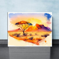 Tableau d’art mural – Aquarelle Désert de Namibie tableau d'art mural aquarelle désert de namibie