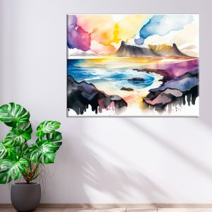 Cadre artistique - Aquarelle Paysage en Islande