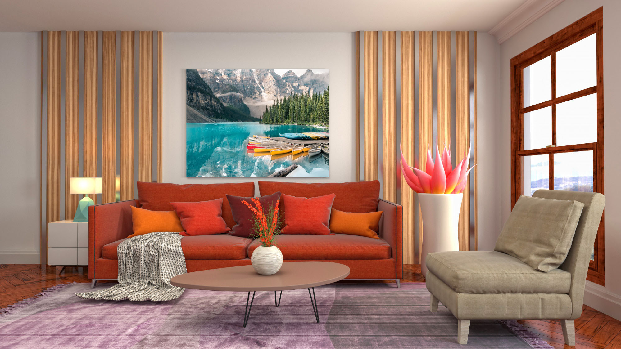 cadre deco toiles paysages