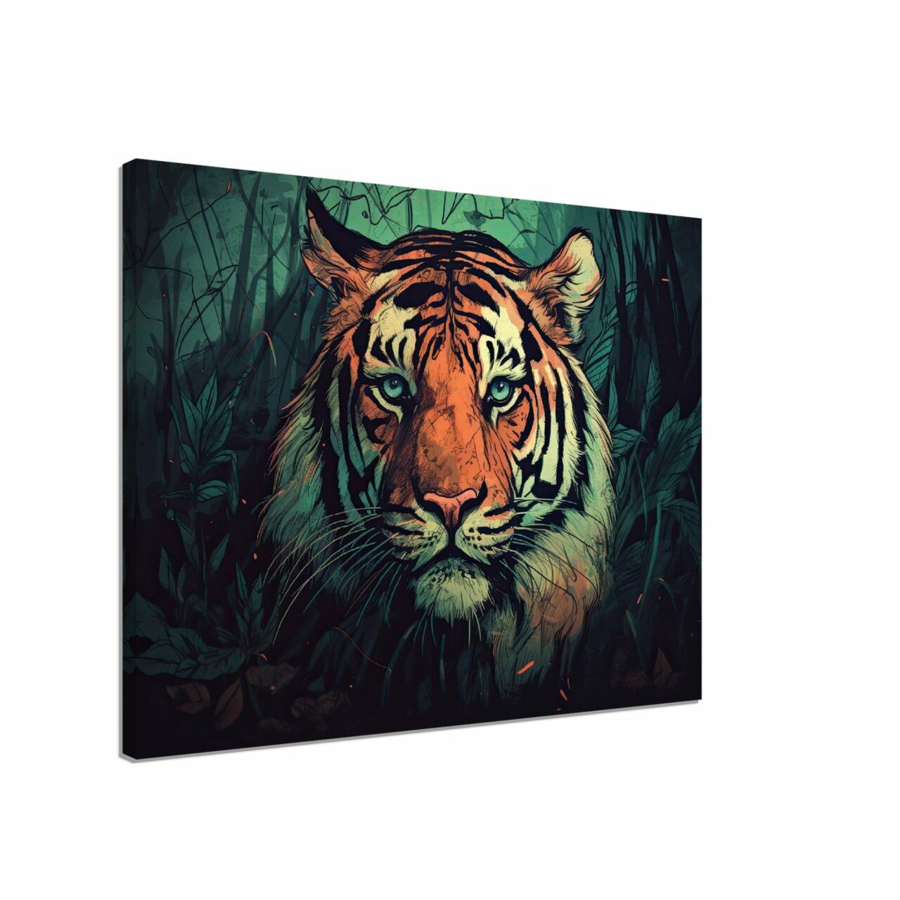 Cadre mural – Dessin Couleur Tigre dans la jungle cadre mural dessin couleur tigre dans la jungle