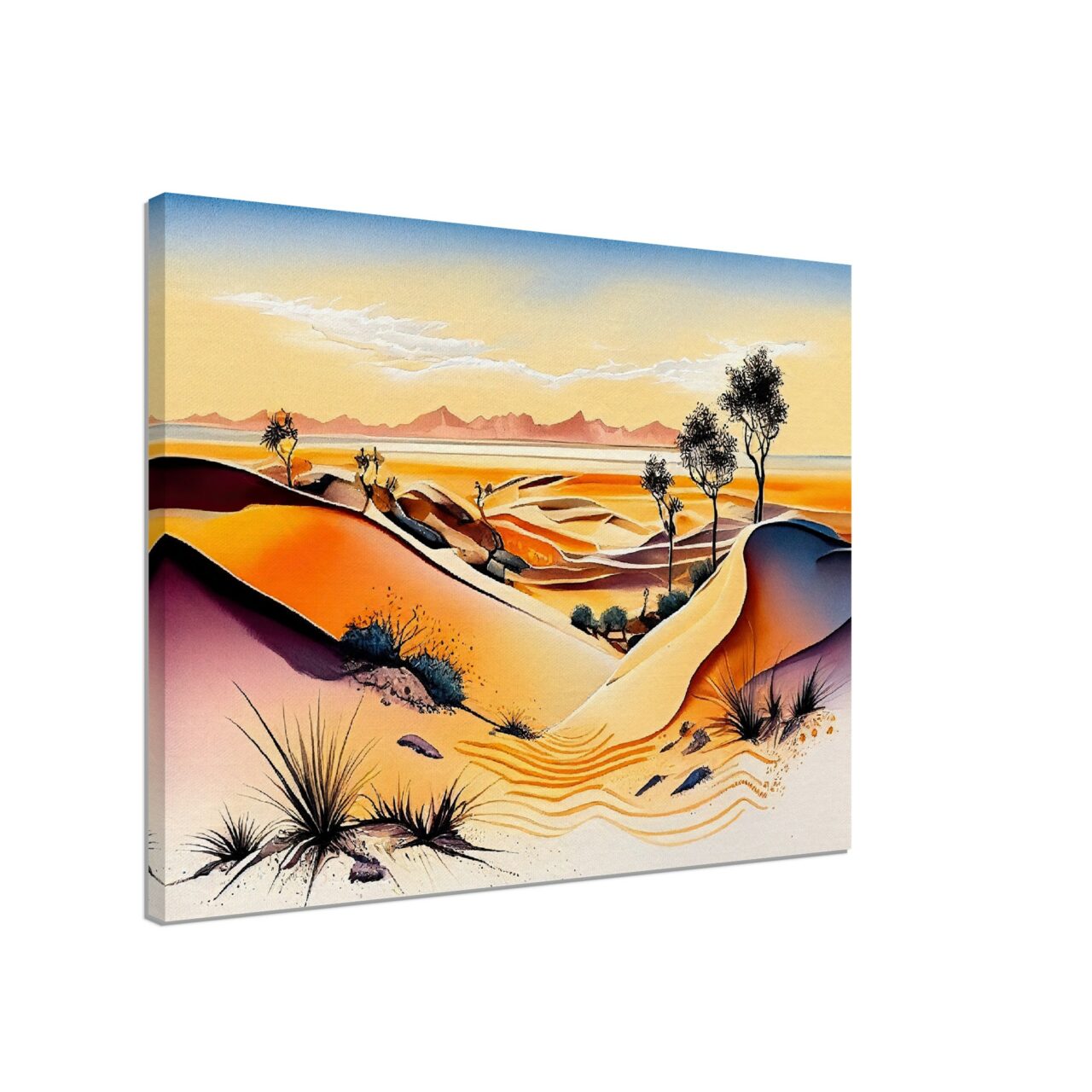 Cadre mural – Dunes du Sahara en Aquarelle cadre mural dunes du sahara en aquarelle