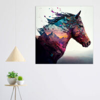 Déco murale – Cheval et paysage de montagne déco murale cheval et paysage de montagne