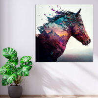 Déco murale – Cheval et paysage de montagne déco murale cheval et paysage de montagne