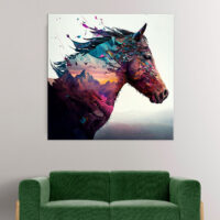 Déco murale – Cheval et paysage de montagne déco murale cheval et paysage de montagne