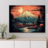 Déco murale – Dessin coloré du Mont Fuji déco murale dessin coloré du mont fuji