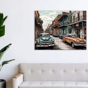 Toile murale – Dessin couleur Nouvelle-Orléans Vintage toile murale dessin couleur nouvelle orleans vintage