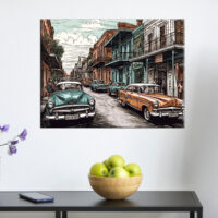 Toile murale – Dessin couleur Nouvelle-Orléans Vintage toile murale dessin couleur nouvelle orleans vintage