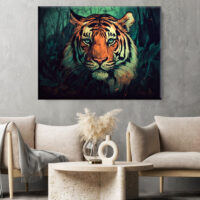 Cadre mural – Dessin Couleur Tigre dans la jungle cadre mural dessin couleur tigre dans la jungle