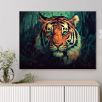 Cadre mural – Dessin Couleur Tigre dans la jungle cadre mural dessin couleur tigre dans la jungle