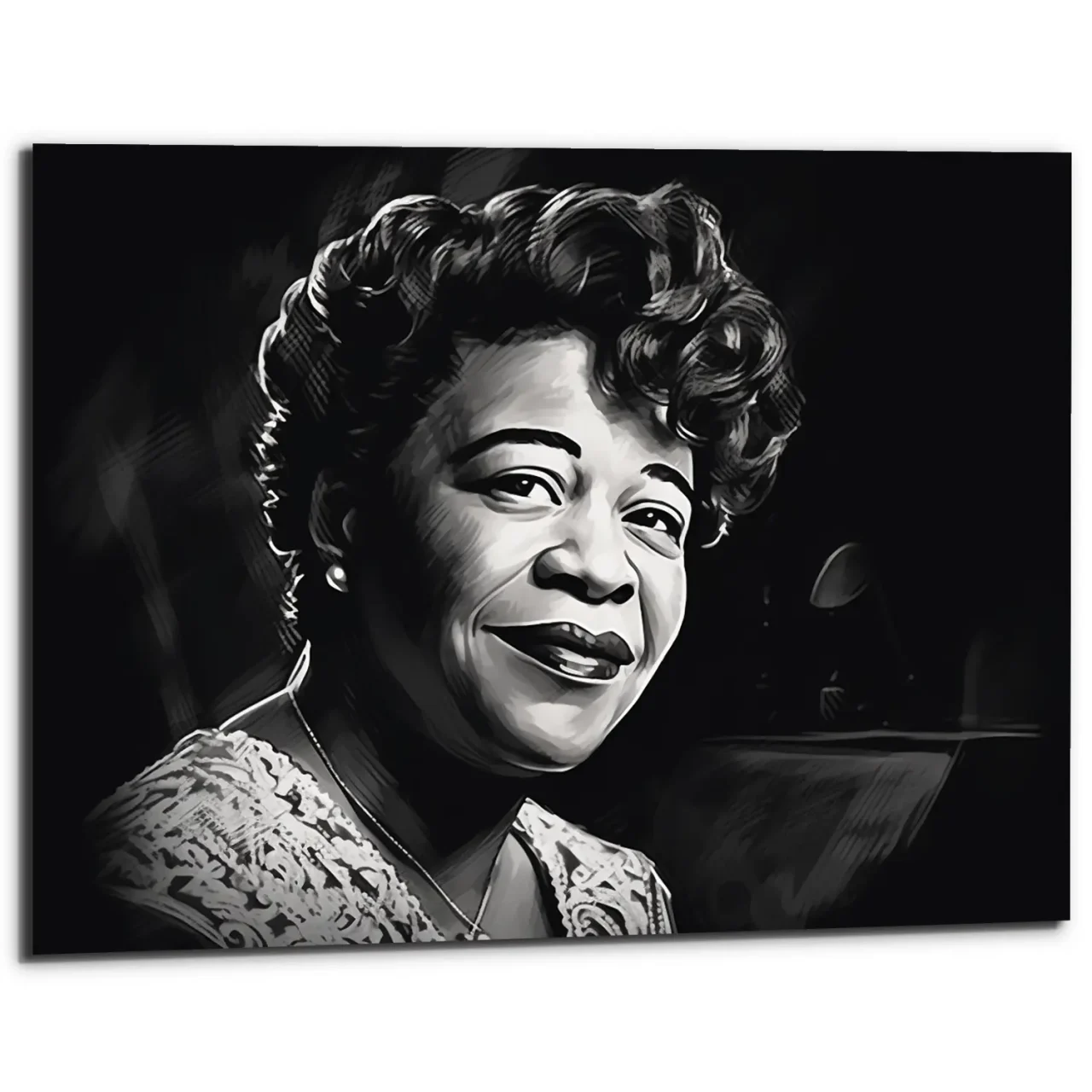 Portrait artistique – Dessin noir et blanc Ella Fitzgerald portrait artistique dessin noir et blanc ella fitzgerald