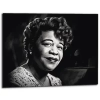 portrait artistique dessin noir et blanc ella fitzgerald