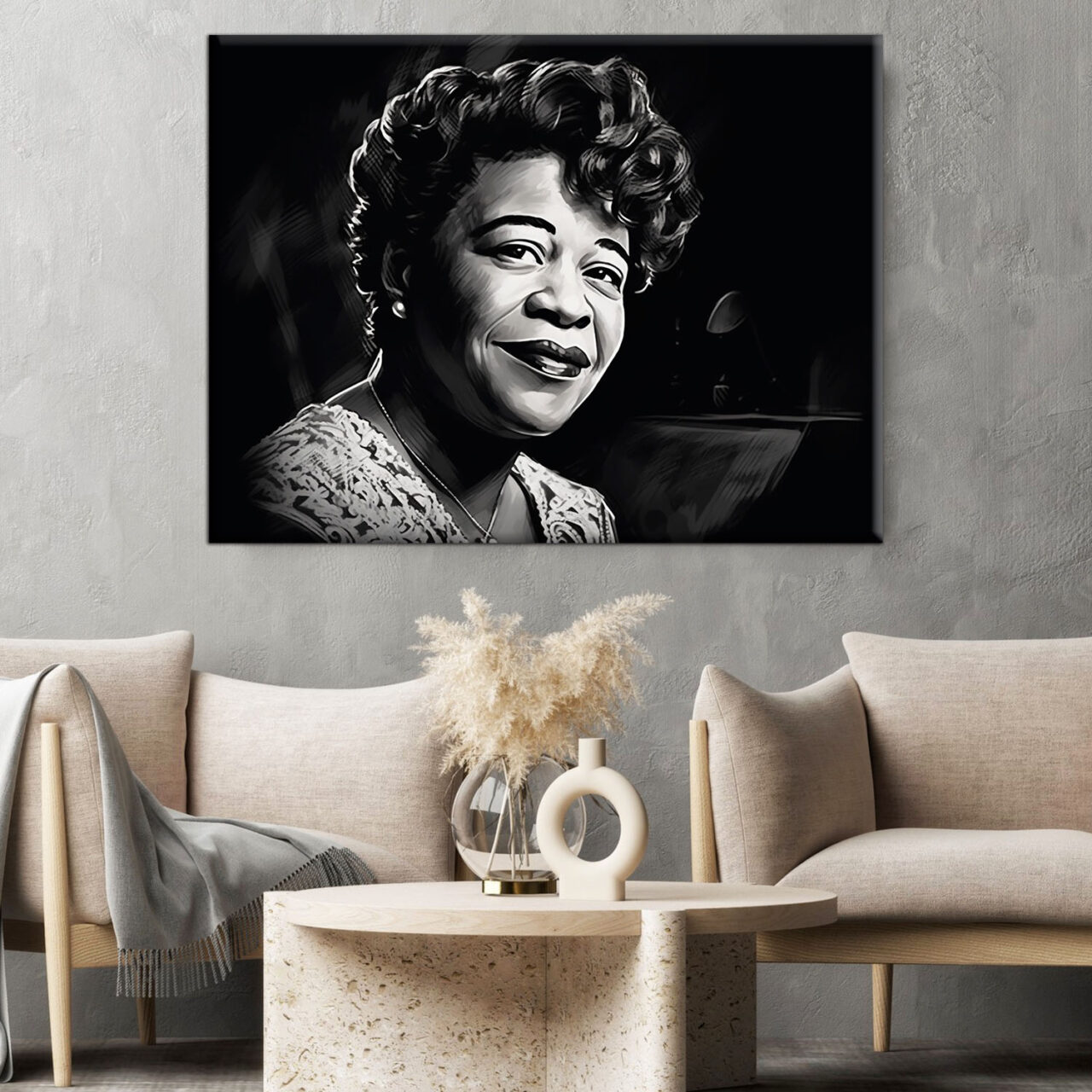 Portrait artistique – Dessin noir et blanc Ella Fitzgerald portrait artistique dessin noir et blanc ella fitzgerald
