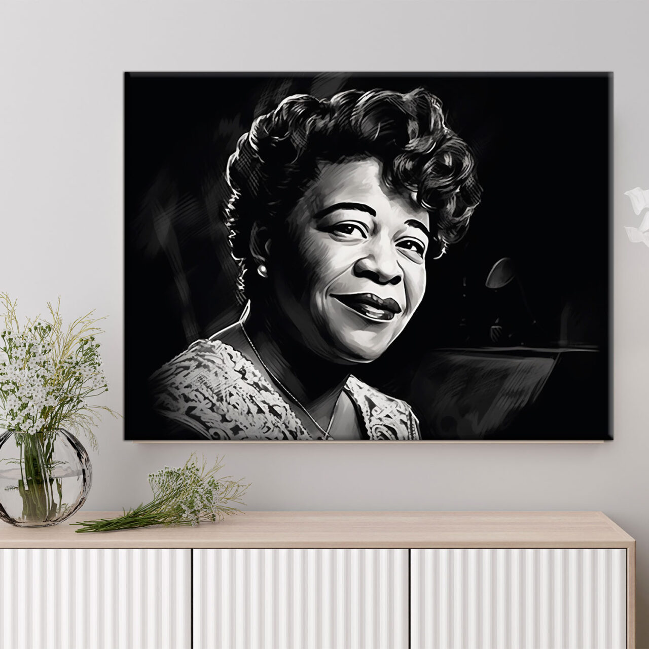 Portrait artistique – Dessin noir et blanc Ella Fitzgerald portrait artistique dessin noir et blanc ella fitzgerald