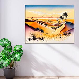 Cadre mural – Dunes du Sahara en Aquarelle cadre mural dunes du sahara en aquarelle