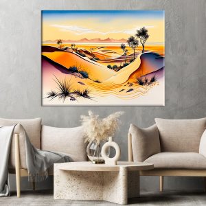 Cadre mural – Dunes du Sahara en Aquarelle cadre mural dunes du sahara en aquarelle