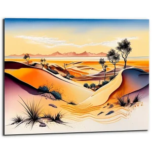 Cadre mural – Dunes du Sahara en Aquarelle