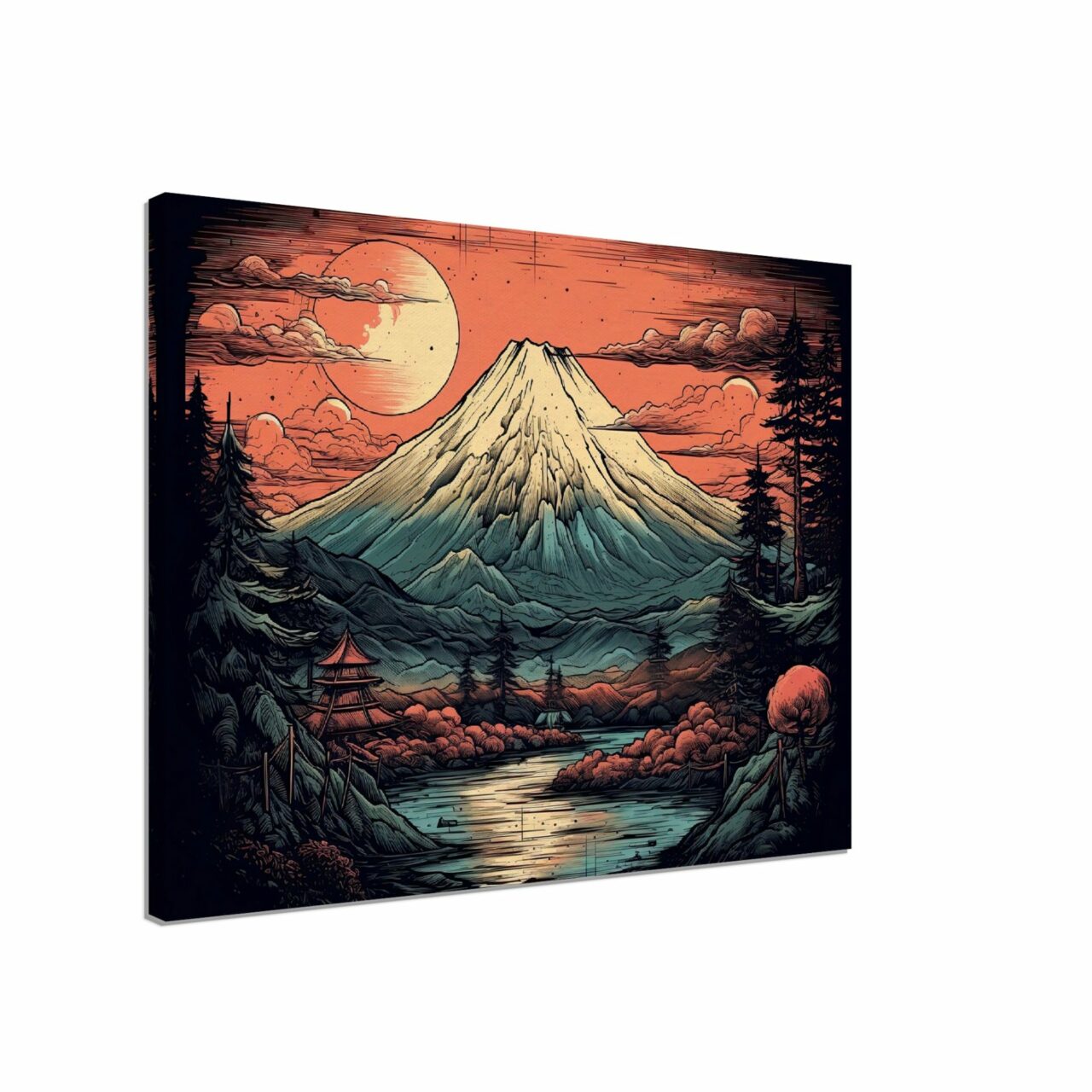 Déco murale – Dessin coloré du Mont Fuji déco murale dessin coloré du mont fuji