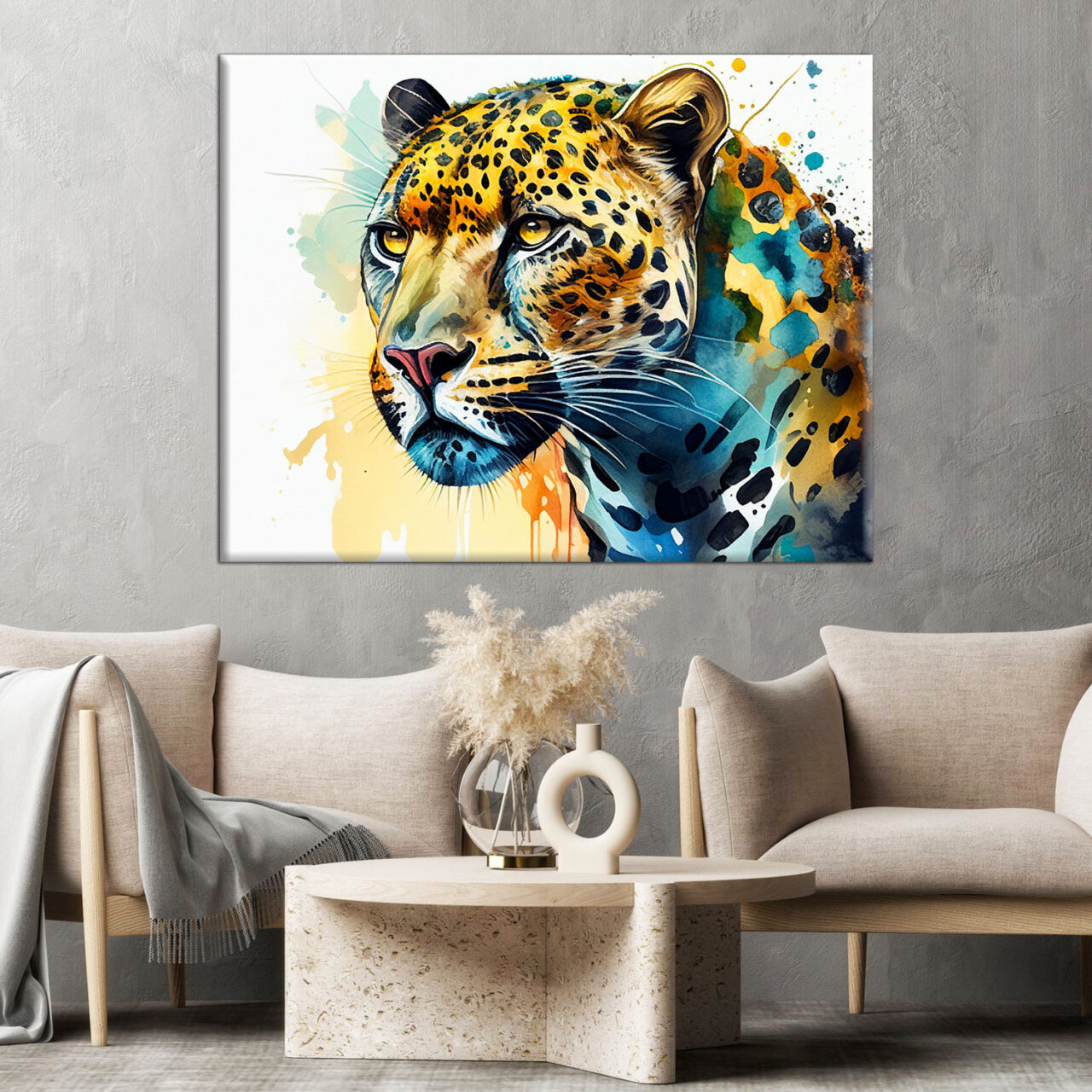 Cadre mural – Jaguar Portrait Aquarelle cadre mural jaguar portrait aquarelle