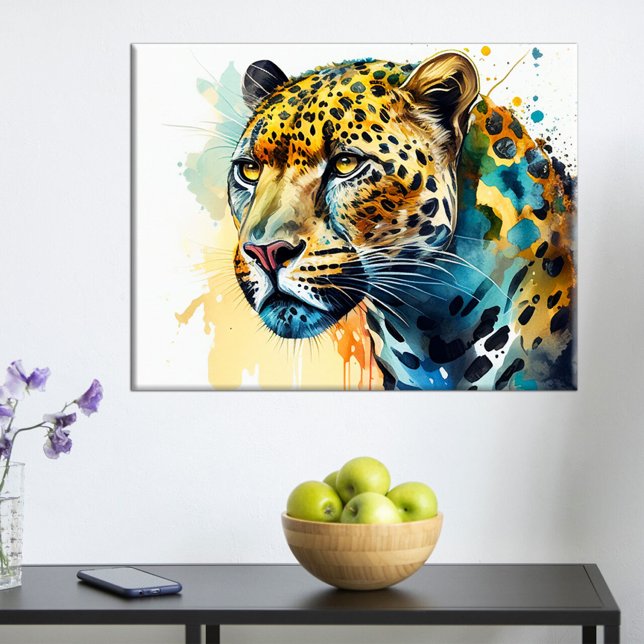 Cadre mural – Jaguar Portrait Aquarelle cadre mural jaguar portrait aquarelle