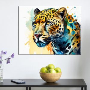 Cadre mural – Jaguar Portrait Aquarelle cadre mural jaguar portrait aquarelle