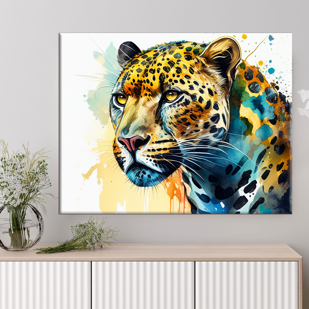 Cadre mural – Jaguar Portrait Aquarelle cadre mural jaguar portrait aquarelle